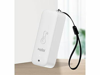 Luminea Home Control 2er-Set Thermometer & Hygrometer mit Bluetooth & App, wetterfest, IP65