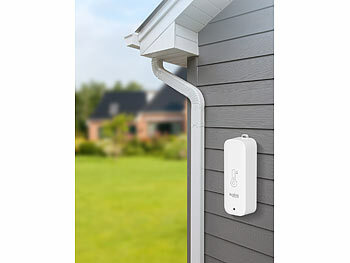 Luminea Home Control 2er-Set Thermometer & Hygrometer mit Bluetooth & App, wetterfest, IP65