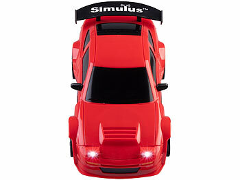 Simulus 2er-Set ferngesteuerte Drift-Sportwagen mit Scheinwerfern, rot&silber