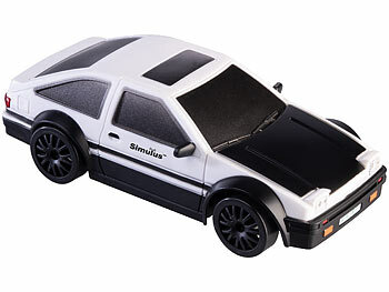 Simulus 2er-Set ferngesteuerte Drift-Sportwagen mit Scheinwerfern, rot&silber