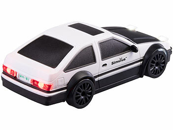 Simulus 2er-Set ferngesteuerte Drift-Sportwagen mit Scheinwerfern, rot&silber
