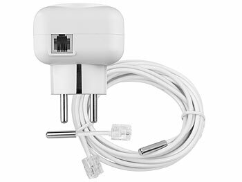 revolt WLAN-Steckdosen-Thermostat für Heiz- & Klimageräte, App, 2 Sensoren