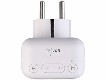 revolt WLAN-Steckdosen-Thermostat für Heiz- & Klimageräte, App, 2 Sensoren