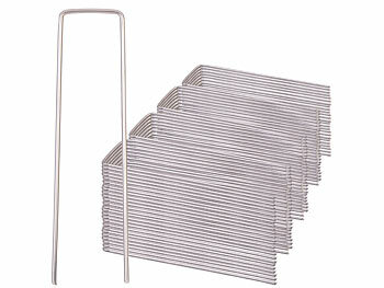 Unkrautvlies-Befestigung: Royal Gardineer 100er-Set Bodenanker aus legiertem, rostfreiem Edelstahl, 15 cm lang