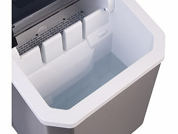 Rosenstein & Söhne Eiswürfelmaschine aus Edelstahl mit Selbstreinigung, 12 kg/Tag