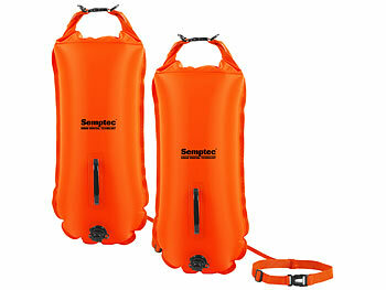 Schwimmhilfe: Semptec 2er-Set Schwimmboje, Trockensack, 28l, orange