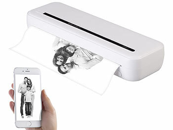 Drucker: Callstel Mobiler Akku-Thermodrucker mit 300 dpi, für Windows, Mac, iOS, Android