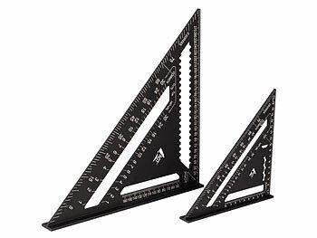 AGT 2er-Set Zimmermannswinkel, 18 cm und 30 cm, metrische Skala, Aluminium