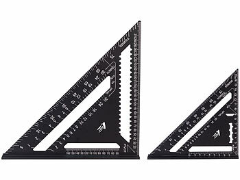 AGT 2er-Set Zimmermannswinkel, 18 cm und 30 cm, metrische Skala, Aluminium