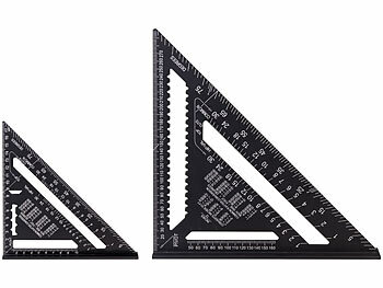Zimmermannswinkel mit metrischen Skalen, Aluminium