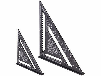 Winkel: AGT 2er-Set Zimmermannswinkel, 18 cm und 30 cm, metrische Skala, Aluminium