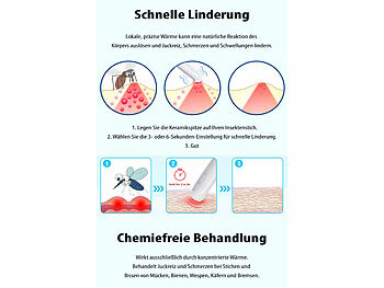 newgen medicals Medizinischer Insektenstich-Heiler gegen Juckreiz, 2 Wärmestufen