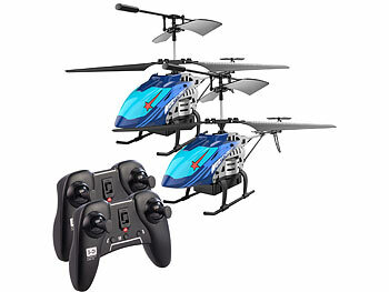 Helikopter-Spielzeug: Simulus 2er-Set Ferngesteuerter Hubschrauber mit LED-Licht, 22 Min. Flugzeit
