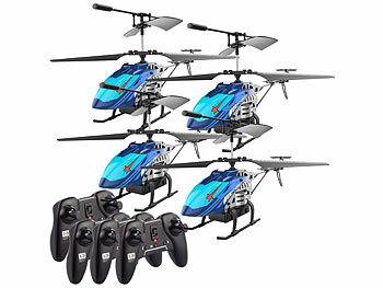 Fliegende Hubschrauber: Simulus 4er-Set Ferngesteuerter Hubschrauber mit LED-Licht, 22 Min. Flugzeit 