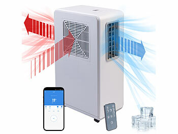Air Conditioner: Sichler Mobile Klimaanlage ohne Abluftschlauch, 1.800 BTU/h, 500 W, WLAN, App 