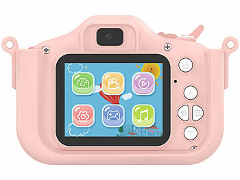 Playtastic 2er-Set Selfie-Kinderkameras, 2''-IPS-Display, 1080p, rosa/blaue Hülle