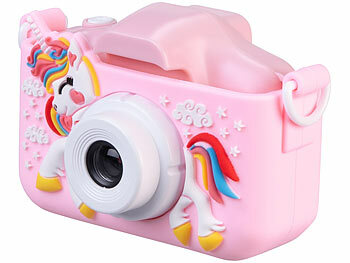 Playtastic 2er-Set Selfie-Kinderkameras, 2''-IPS-Display, 1080p, rosa/blaue Hülle