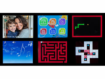 Playtastic 2er-Set Selfie-Kinderkameras, 2''-IPS-Display, 1080p, rosa/blaue Hülle