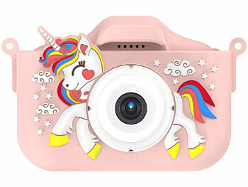 Playtastic 2er-Set Selfie-Kinderkameras, 2''-IPS-Display, 1080p, rosa/blaue Hülle