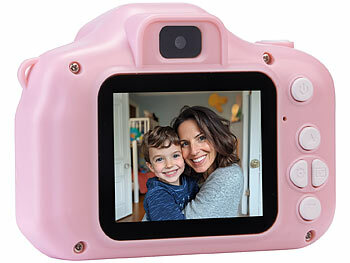 Playtastic 2er-Set Selfie-Kinderkameras, 2''-IPS-Display, 1080p, rosa/blaue Hülle