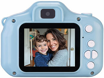 Playtastic 2er-Set Selfie-Kinderkameras, 2''-IPS-Display, 1080p, rosa/blaue Hülle