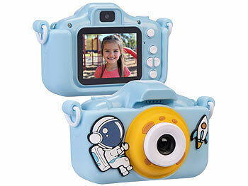 Playtastic 2er-Set Selfie-Kinderkameras, 2''-IPS-Display, 1080p, rosa/blaue Hülle