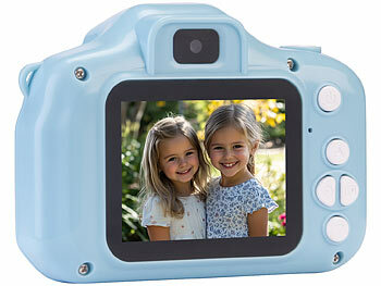Playtastic 2er-Set Selfie-Kinderkameras, 2''-IPS-Display, 1080p, rosa/blaue Hülle