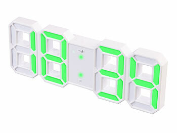 Lunartec Digitale USB-LED-Tisch- & Wanduhr, große 7-Segment-Ziffern, Wecker,RGB