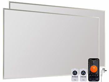 Heizstrahler innen: Sichler 2er-Set smarte WLAN-Infrarot-Heizungen, 600 W, bis 20 m², App