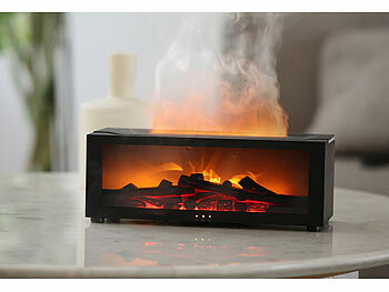 Carlo Milano 4er-Set Aroma-Diffusor-Kamin, 7-farbige Beleuchtung und Flammen-Effekt