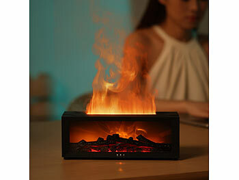 Carlo Milano 4er-Set Aroma-Diffusor-Kamin, 7-farbige Beleuchtung und Flammen-Effekt