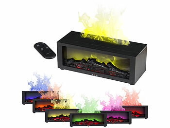 Carlo Milano 4er-Set Aroma-Diffusor-Kamin, 7-farbige Beleuchtung und Flammen-Effekt