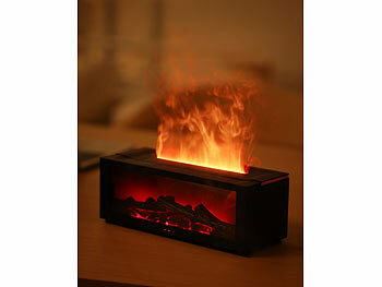 Carlo Milano 4er-Set Aroma-Diffusor-Kamin, 7-farbige Beleuchtung und Flammen-Effekt