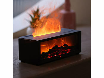 Carlo Milano 4er-Set Aroma-Diffusor-Kamin, 7-farbige Beleuchtung und Flammen-Effekt