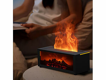 Carlo Milano 4er-Set Aroma-Diffusor-Kamin, 7-farbige Beleuchtung und Flammen-Effekt