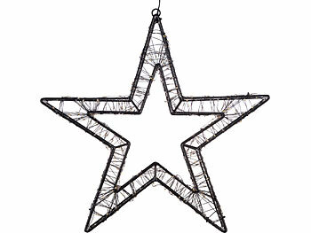 Lunartec 3D-LED-Lichterstern, Firework-Effekt, 960 LEDs, warmweiß, IP44, 38 cm
