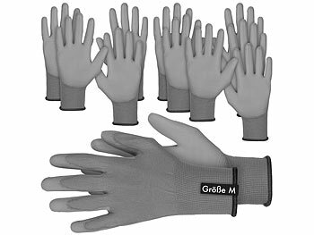 Handschuh zum Heimwerken: AGT 12 Paar Arbeitshandschuhe, PU-beschichtet, Größe M/8 