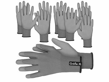 AGT 24 Paar Arbeitshandschuhe, PU-Beschichtet, Größe XL/10 
