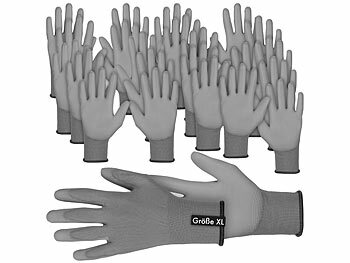 Handschuhe für Montagearbeiten: AGT 24 Paar Arbeitshandschuhe, PU-Beschichtet, Größe XL/10 