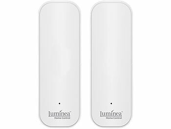 Luminea Home Control WLAN-Temperatur- & Luftfeuchtigkeits-Set mit Display, 5 Sensoren 