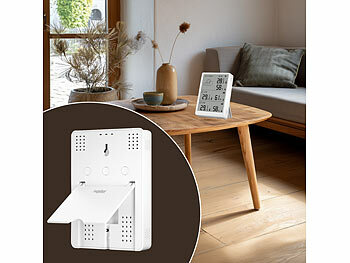 Luminea Home Control WLAN-Temperatur- & Luftfeuchtigkeits-Set mit Display, 5 Sensoren 