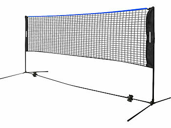 Tennis-Volleyballnetze: PEARL sports 2er-Set Badminton- & Volleyballnetze mit Gestell, 3m, höhenverstellbar