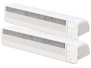 Heizkörper Lüfter: Sichler 2er-Set automatische Heizkörper-Akku-Ventilatoren, 3-stufig, 41cm, USB