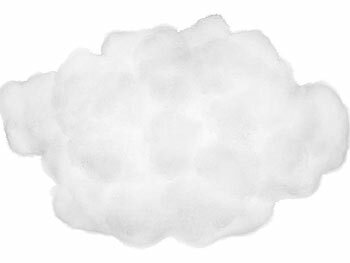 Wolken-LED-Hängeleuchte für atmosphärische Deko in Schaufenstern 