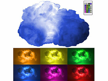 Luminea 2er-Set farbwechselnde DIY-Wolken-Leuchten, 2eRGB-LEDs & Fernbedienung 