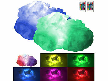 Deckenleuchte: Luminea 2er-Set farbwechselnde DIY-Wolken-Leuchten, 2eRGB-LEDs & Fernbedienung 