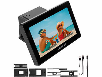 Negativ Scanner: Somikon Stand-Alone-Dia- & Negativscanner, 7"-Touchdisplay, native 48 MP, HDMI 