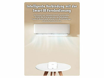 Luminea Home Control 5er-Set Temperatur- & Feuchtigkeitssensoren, WLAN-Gateway, App, IP65 