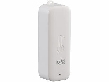 Luminea Home Control 5er-Set Temperatur- & Feuchtigkeitssensoren, WLAN-Gateway, App, IP65 