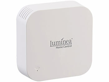 Luminea Home Control 5er-Set Temperatur- & Feuchtigkeitssensoren, WLAN-Gateway, App, IP65 